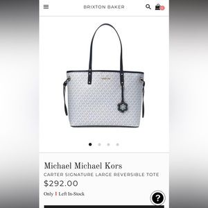 Rare MICHAEL KORS Carter Large Tote Navy Bag PVC Tote Flower Logo